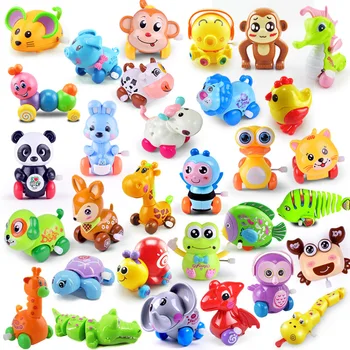 

10Pcs Wind Up Spring Toy Model Can Move Climb Dancing Cartoon Great Gift for Kids Clockwork Animal Elephant Dog Classic Toys