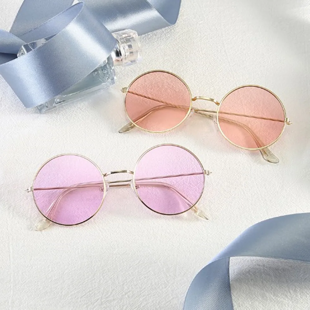 Women Round novelty sunglasses New Hip hop Styles Colors Lenses Retro Glasses