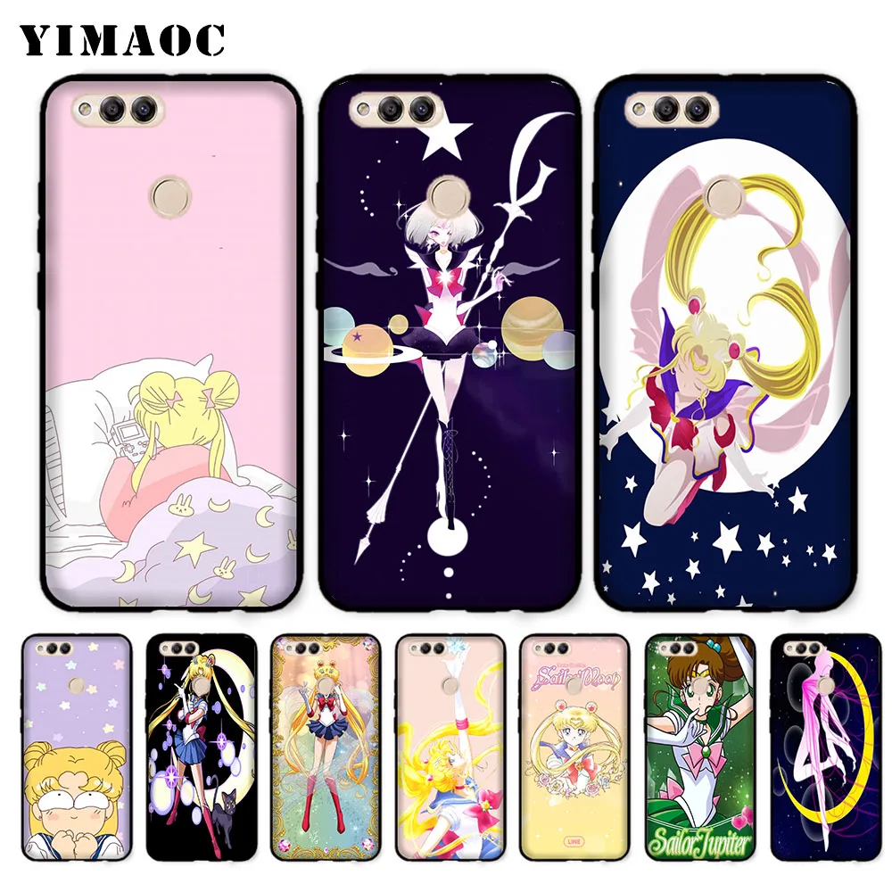 

YIMAOC Sailor Moon Soft Case for Huawei Honor Note 10 9 Lite 8C 8X 8 Lite 7X 7A 3GB Pro 7C 6A