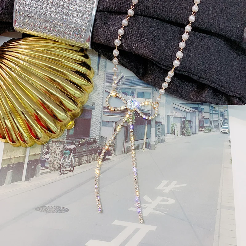 DREJEW бабочка, Черное золото, кристалл, жемчуг, эффектное колье, рождественское ожерелье для женщин, друг, бижутерия, ювелирные изделия в стиле "Бохо" N813