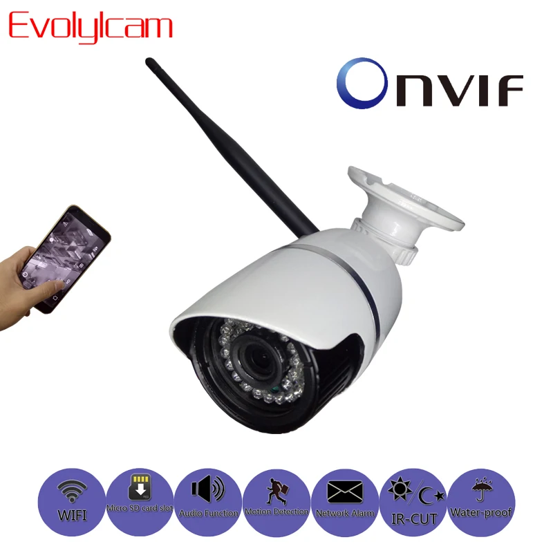 

Evolylcam Audio Wireless Micro SD/TF Card Slot HD 720P 1MP/ 960P 1.3MP/ 1080P 2MP IP Camera Wifi P2P Onvif Security CCTV Camera