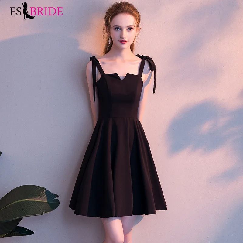 

Black Student Party Evening Gown Short Evening Dress Arabic 2019 Formal Dresses Evening Gown Special Occasion Dresses ES2507