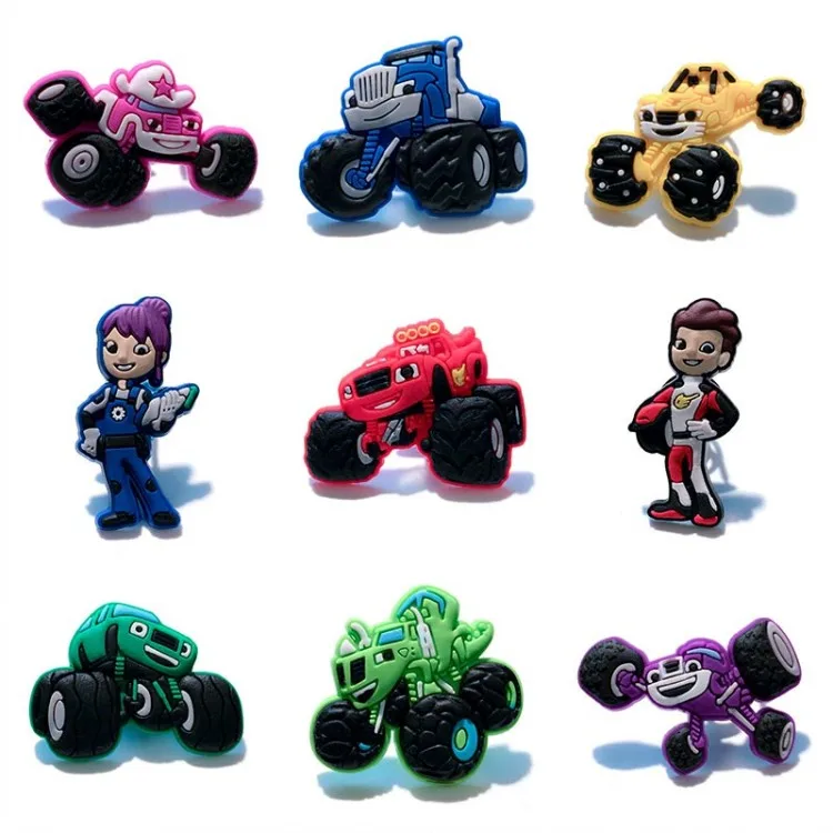 Free shipping 45pcs/lot Monster Truck Racing PVC shoe charms shoe accessories shoe decoration