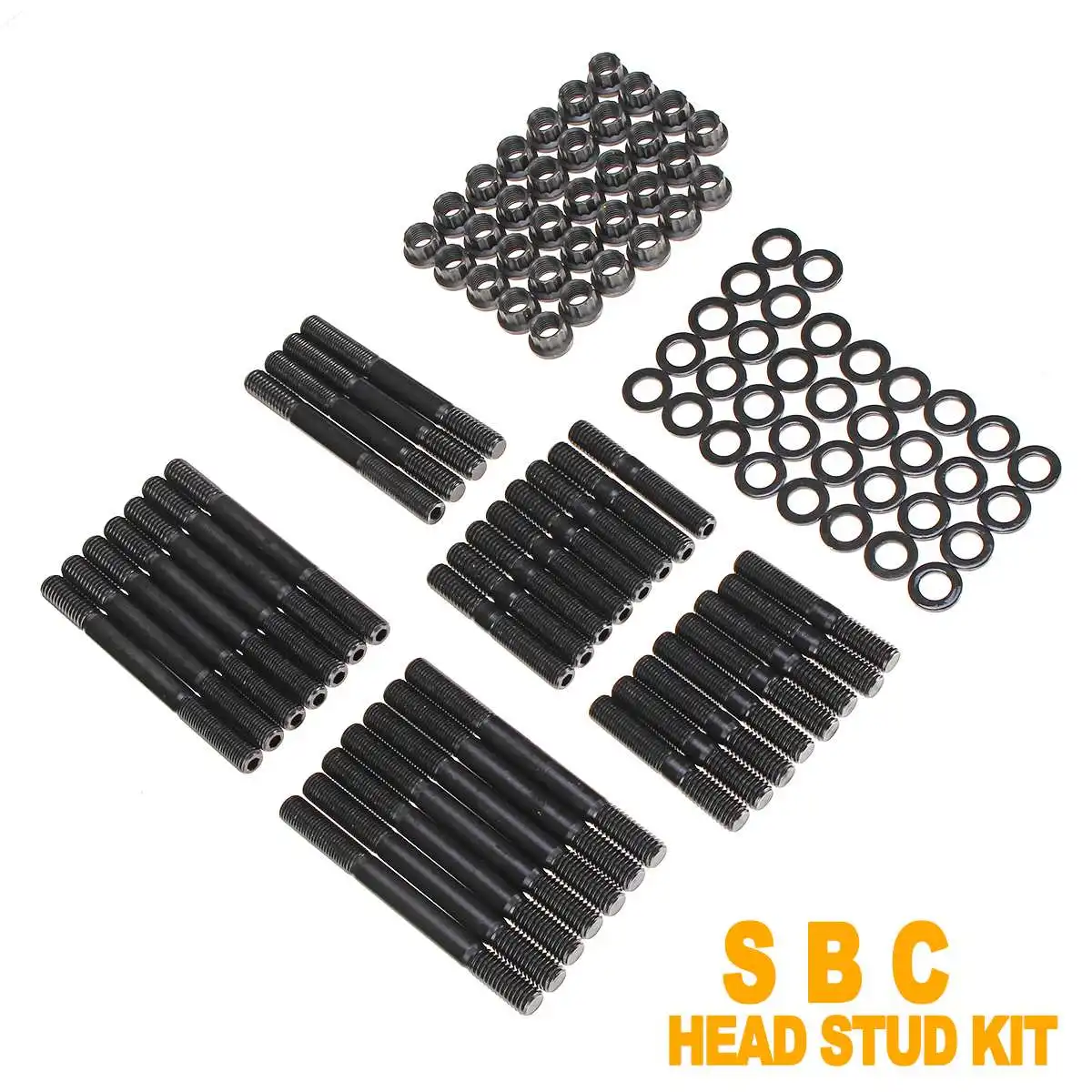 

NEW Car Accessories SBC Head Stud Kit for Alum or Iron Heads SBC Engine Head Studs # 1525-Stud/ 279.1001 SBC Head Stud Kit