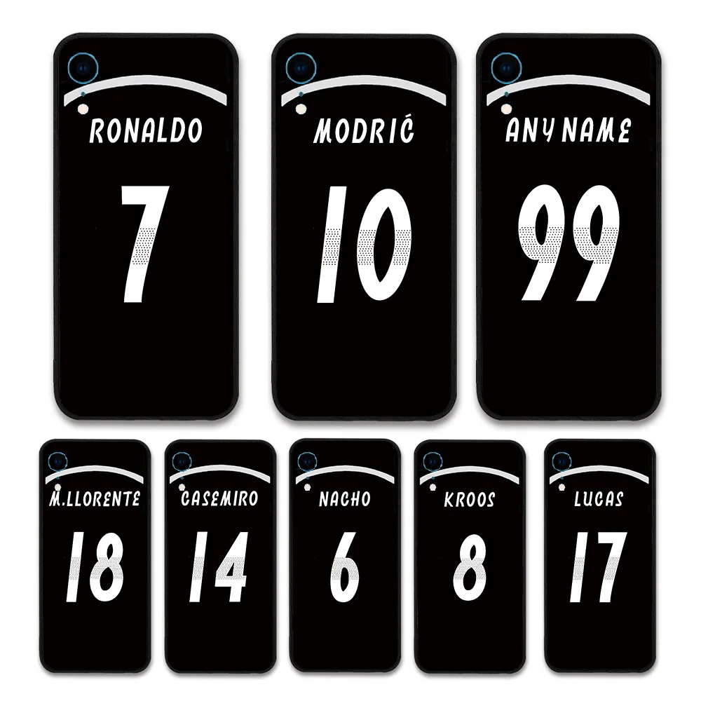 

European Football RONALDO MODRIC KROOS Jersey style Real Madrid Custom Names and Numbers case for iPhone XR Phones cases