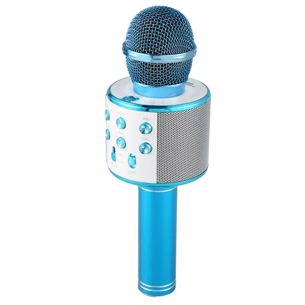 Профессиональный Bluetooth беспроводной микрофон караоке микрофон динамик ручной музыкальный плеер микрофон для вокала, с рекордером KTV микрофон - Цвет: blue