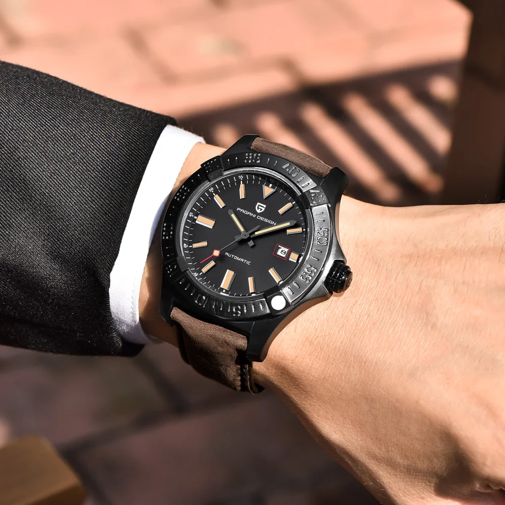 PAGANI Дизайн лучший бренд новые мужские классические механические часы водонепроницаемые 30 м из натуральной кожи роскошный большой циферблат автоматические часы