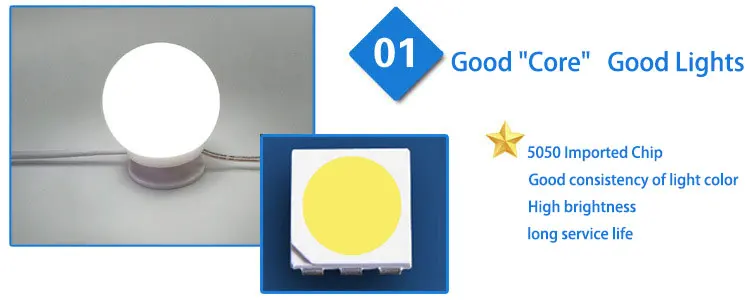 Dual color temperature Hollywood mirror bulb dimmer headlight led cosmetic mirror bulb string USB beauty bulb