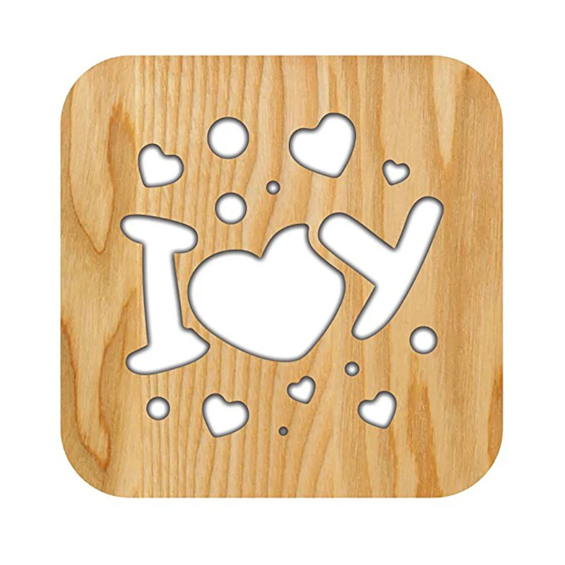 

Wood carving LED Creative Night Light letter I LOVE YOU USB Power Desk Table Lamp For Xmas Valentine's Day Kids Baby Gift