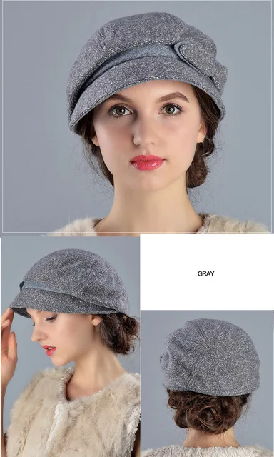 Hiver Aîné Femme Chaude Chapeau Moyen Âge Dame Mode Laine Tricoté