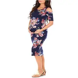 MERI AMMI женское беременность материнство одевается цветочные свободные уютные платья с v-образным вырезом для беременных Мумия Размер s m l xl