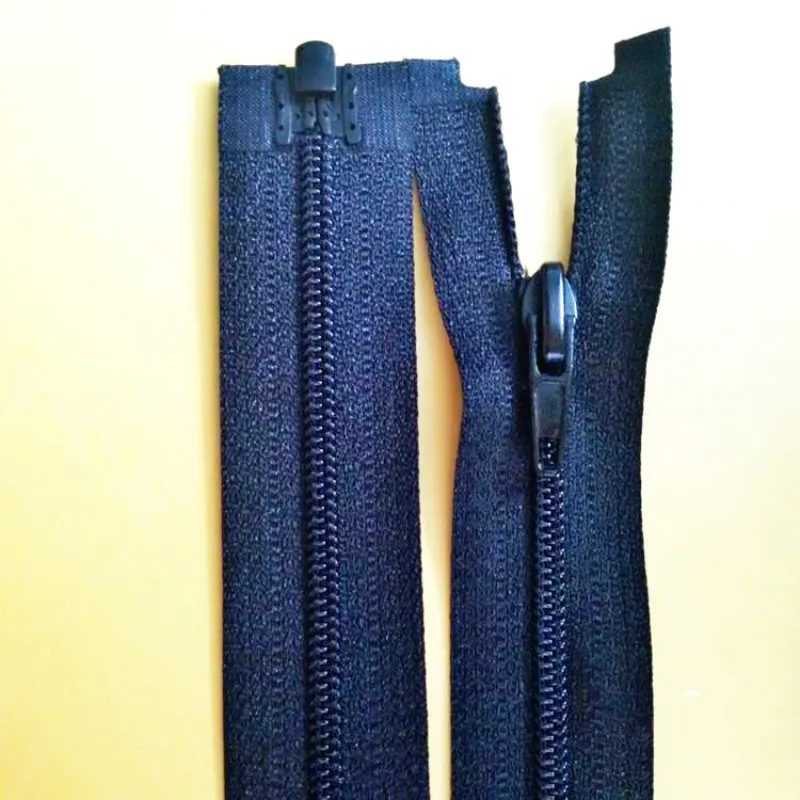 

20 pcs/lot Cheap Long NYLON Coil Zipper 60cm Fasteners Single Open End Black White for Jackets Clothing Sewing Accessories