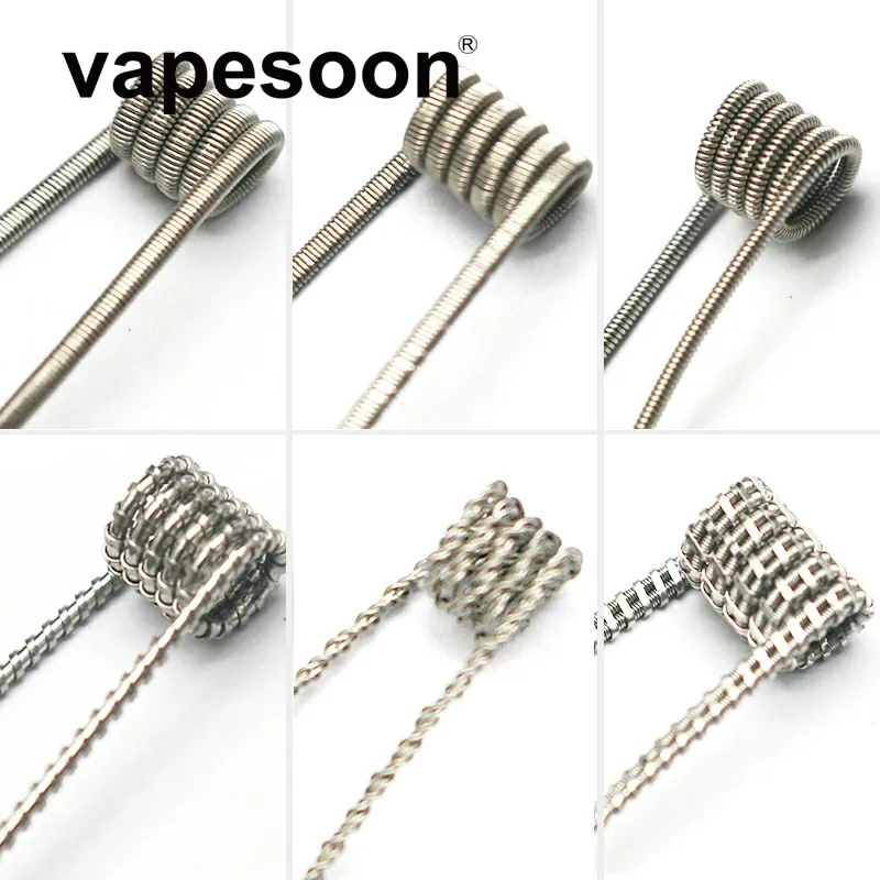 

10pcs Flat twisted wire Fused clapton Hive premade wrap wires Alien Mix twisted Staggered Juggernaut Tiger coils Heating coil