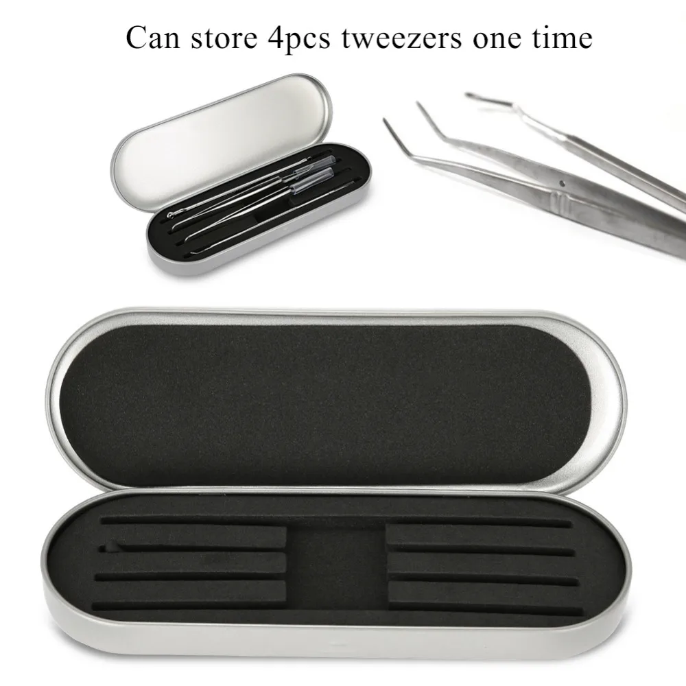 

Small size Professional Tinplate Storage Box for Eyelash Extension Tweezers Organizer Case Eyelashes Makeup Boxs Tools