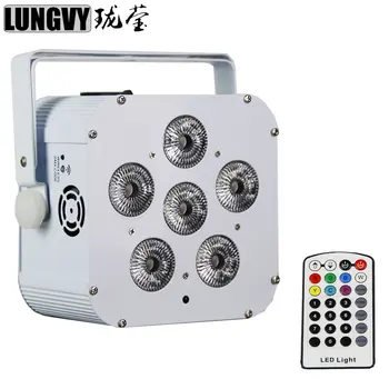 

Free Shipping 6x18w 6in1 DMX512 Battery Wireless Led Flat Par Light Stage Wash Up Light