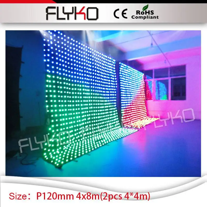 

new xxx images led display 4m high*8m width video led lights ceiling projector P12 led curtain video screen