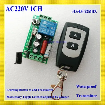 

RF Remote Control Switch AC 220V 1CH 10A Relay wireless light switch 315/433.92 Remote Switch Receiver Transmitter COM NO NC