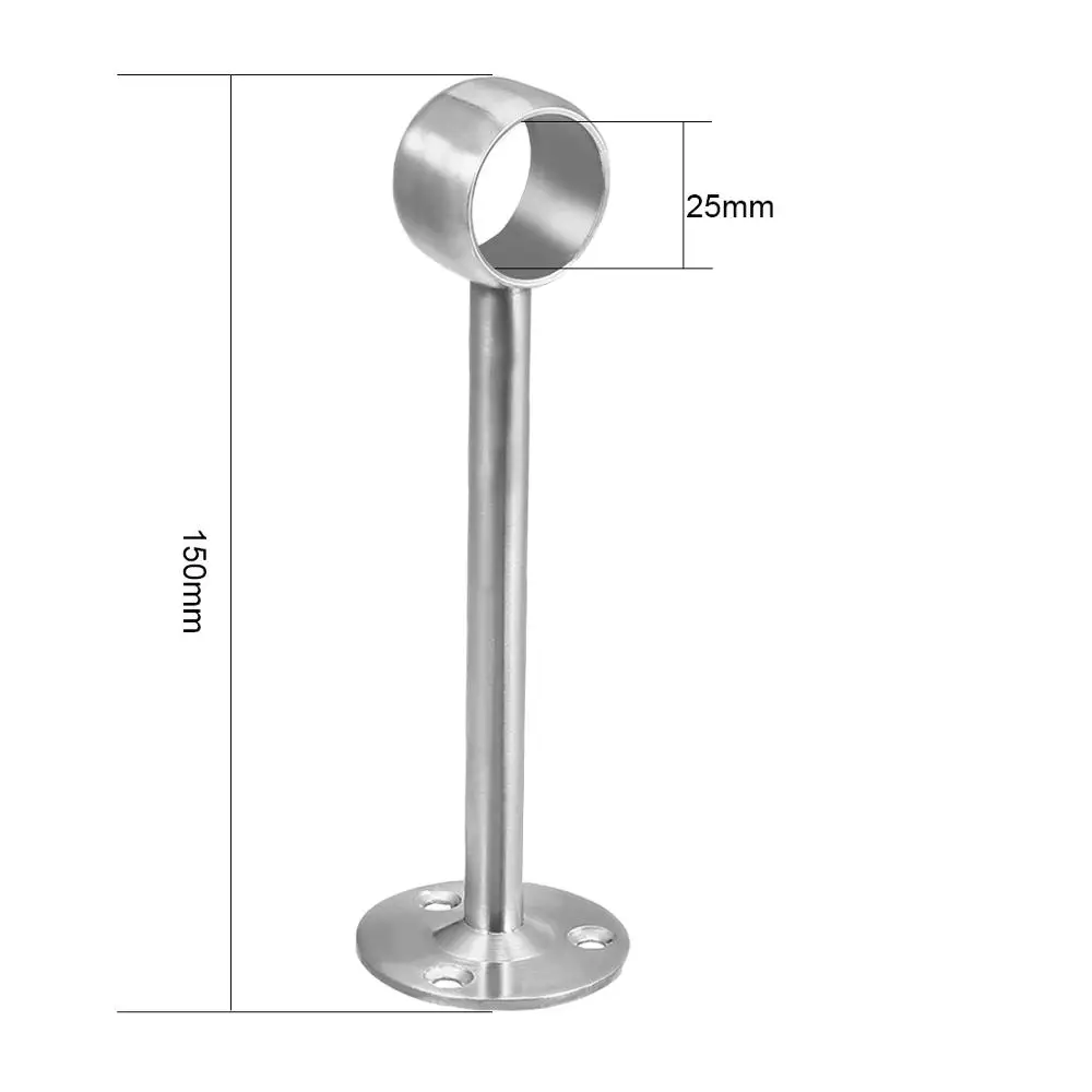 Yinpecly 4 Pack Oval Closet Rod Supports - Zinc Alloy Bracket Holder For 0.65 Inch/16.5mm Rod Diameter