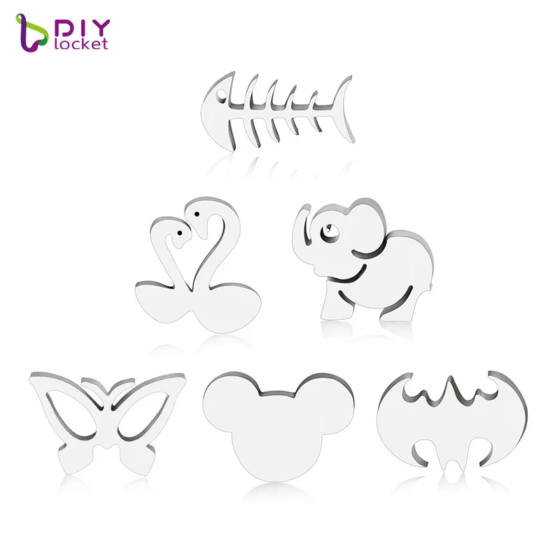 

Wholesale 10pcs/lot Mix Style Stainless Steel Plain Floating Charms Fit Glass Floating Locket Pendant/ Bracelet SSFC03-63