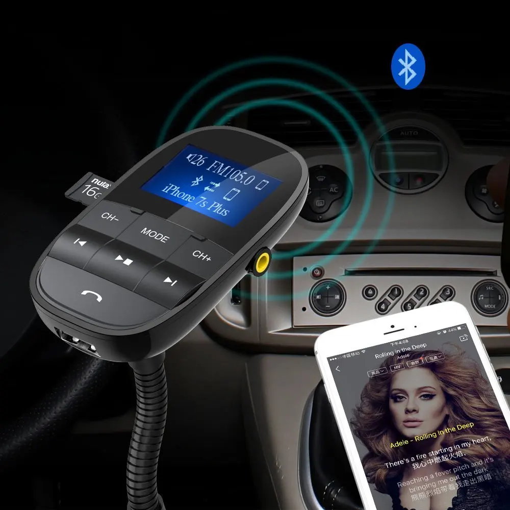Nulaxy KM20 FM передатчик Bluetooth fm модулятор Hands Free Car Kit MP3 плееры с USB Автомобильное