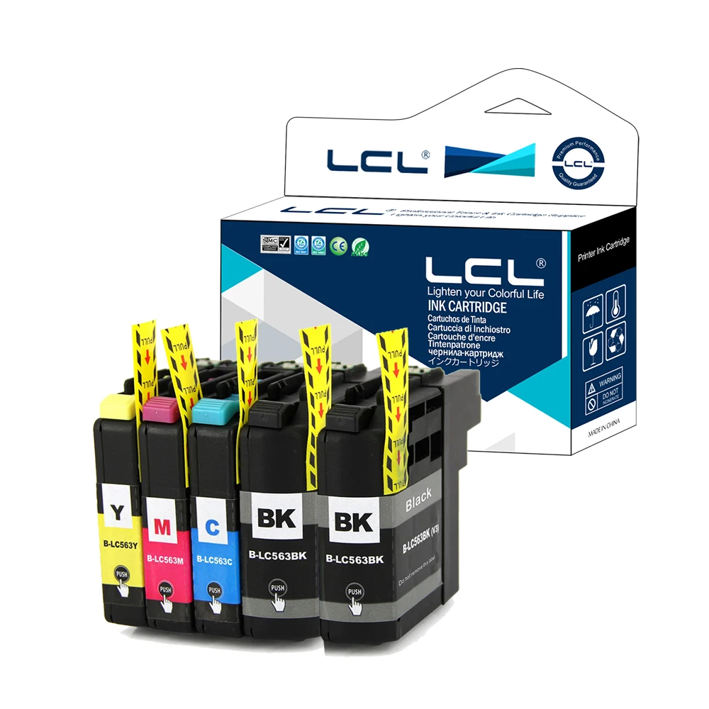 

LCL LC563 LC563BK LC563C LC563M LC563Y LC 563 (5-pack) ink Cartridge Compatible for Brother MFC-J2310/J2510/J3520/J3720