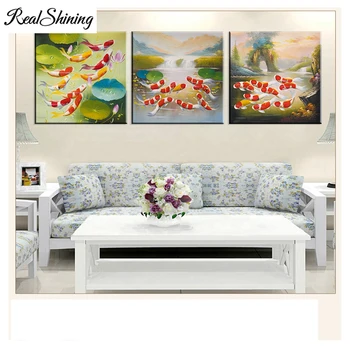 

Full Square/round Drill 5D DIY Diamond Painting Fish Lotus Gold and Chinese Diamond Embroidery icons,Cross Stitch FS3780