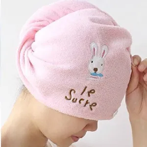 Мультяшный кролик Волшебная сухая шапочка для душа сверхвпитывающая микрофибра полотенце сухие волосы