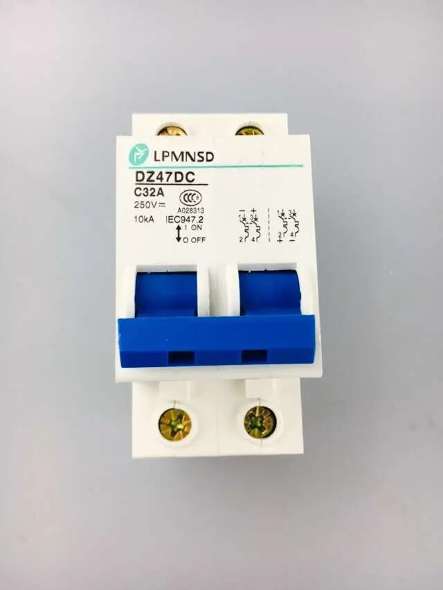 

DC 2P 63A Circuit breaker MCB 2 Poles Solar Energy Photovoltaic PV Mini DC Air switch antiflame rohs