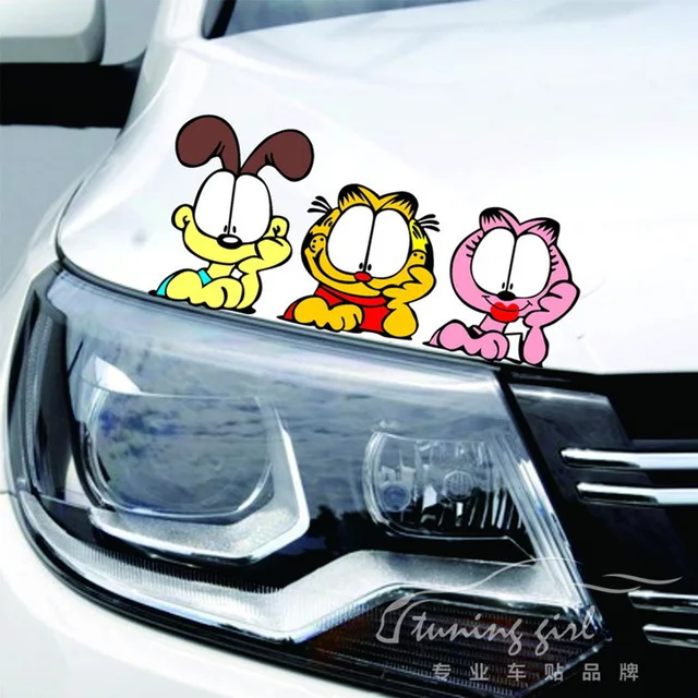 Naklejki Samochodowe Kot Garfield Cartoon Piękny Kolorowy