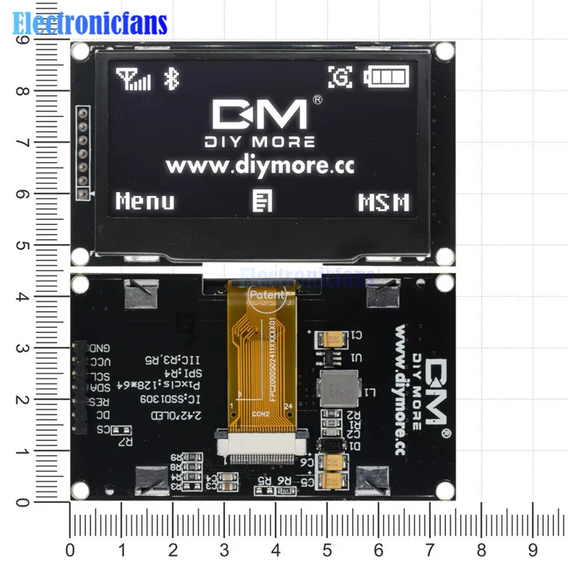 Diymore 2 42 дюйма &quotЖК экран 128x64 OLED дисплей модуль IIC I2C SPI серия 12864 для C51 STM32 SPD0301
