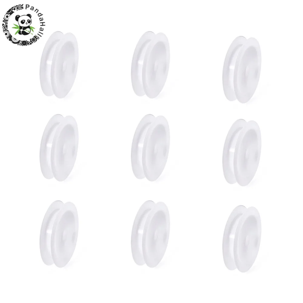 

50pcs Plastic Empty Spools For Wire Cord Thread Bobbins White Ends Sewing String Hand Craft Tools Sets Hole 10.5mm 67~69x14mm