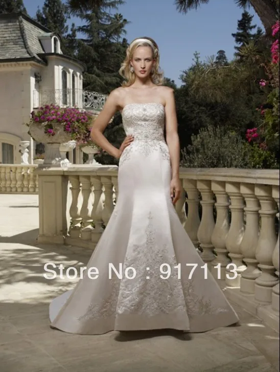 Thick champagne color embroidery Mermaid wedding dress custom all size | Свадьбы и торжества
