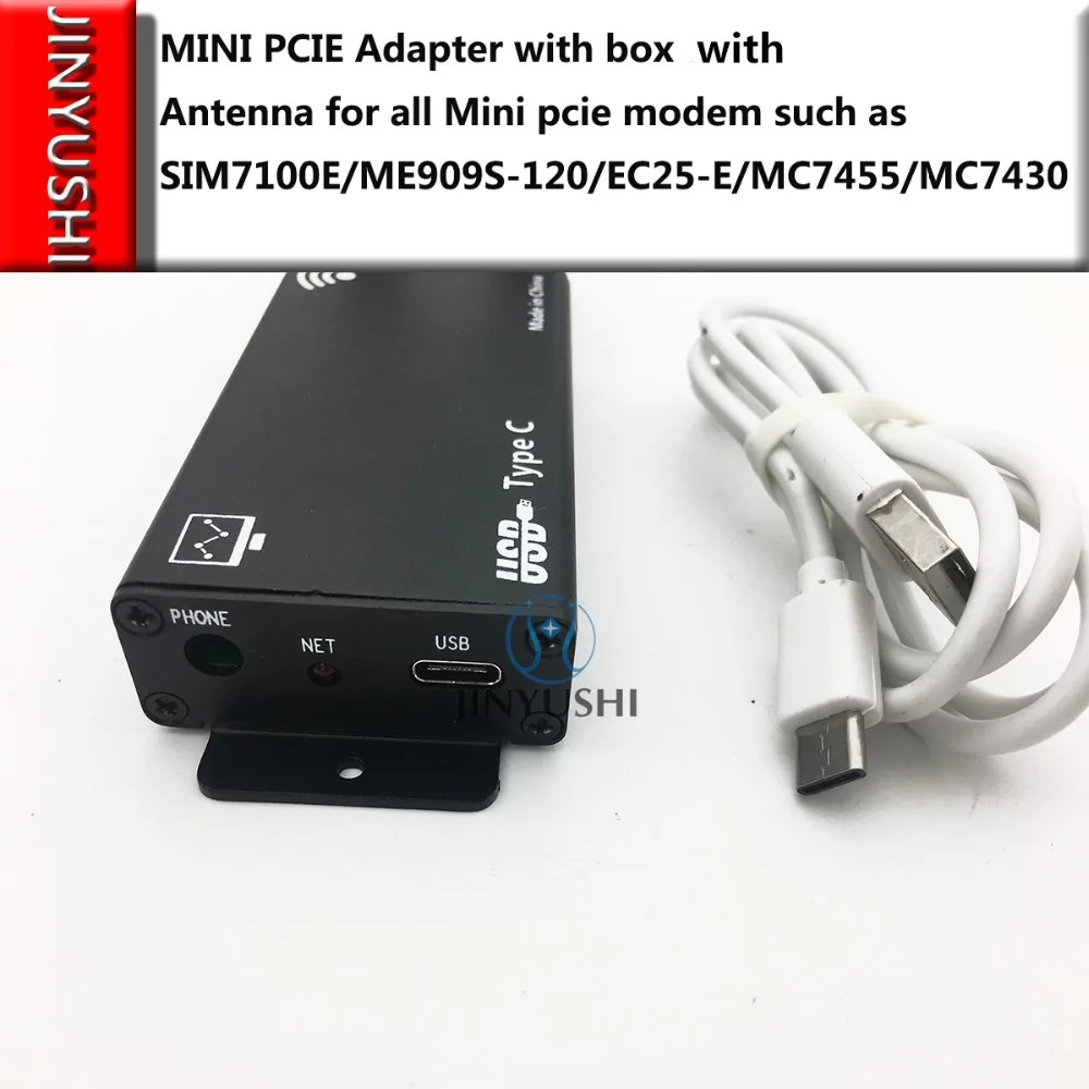 

MINI PCIE test box kit with enclosure LTE module SIM7600E-H + EC25-E 2 set/lot