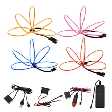 3V/5V/12V EL Wire 2.3MM Neon Light Dance Party Decor car Lights Neon LED lamp Flexible Rope Tube LED Strip With inverter