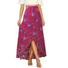 Женская юбка юбки Vadim faldas jupe femme shein saia Готический jupe цветочный принт юбка высокая талия обёрточная юбка миди женские вечерние#50