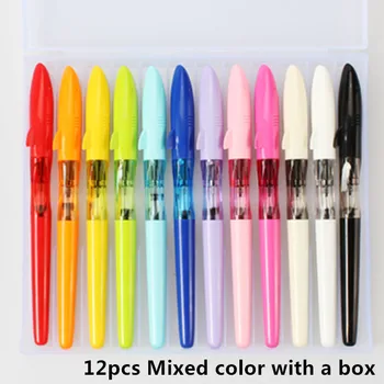 

12pcs/box JINHAO SHARK Series 0.38mm 0.5mm Fountain Pen Candy Color Kawaii Shark Cover Student Practise Ink Pen with A Box