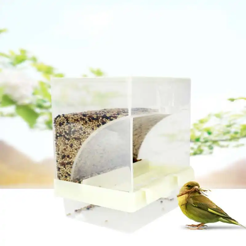 Bird Feeder Hangable Parrot Automatic Feeding Splash Proof Pigeon