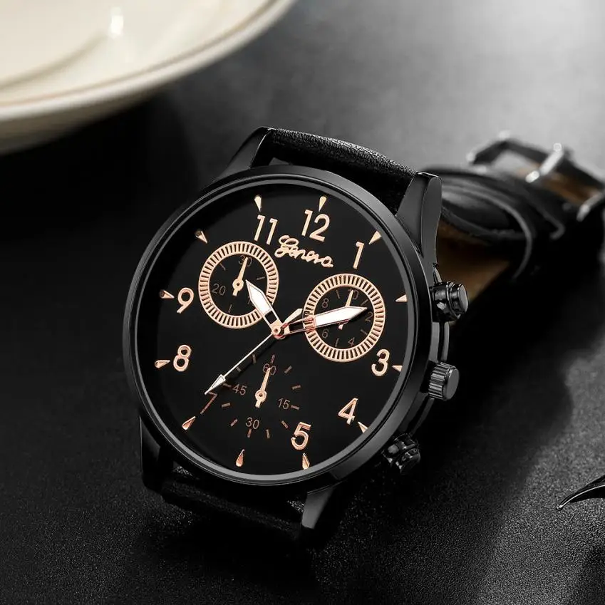 Люксовый бренд Мужские часы водонепроницаемые кожаные военные повседневные Аналоговые кварцевые наручные часы бизнес класса Relogio masculino# L05