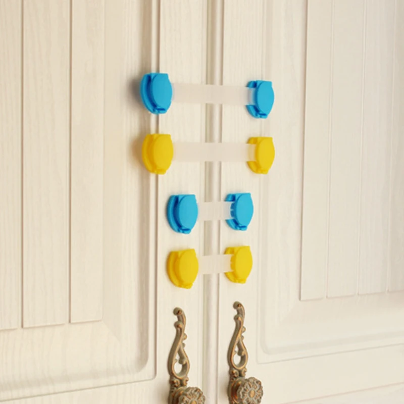 2 قطعة الطفل قفل درج للأمان الطفل سلامة أقفال خزانة و الأشرطة البلاستيك قفل للأطفال خزانة الطفل حماية مانع