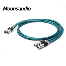 Free shipping pair Moonsaudio Ortofon 8NX OFC pure copper audio interconnect cable with carbon fiber XLR plug free shipping qed signature ofc silver platedr interconnect cable with xlr male plug audio cable