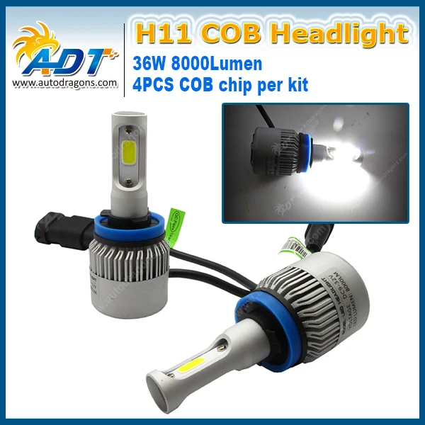 Farol de led h11 12v 72w 8000lm 2017 k, kit de lâmpada led brilhante