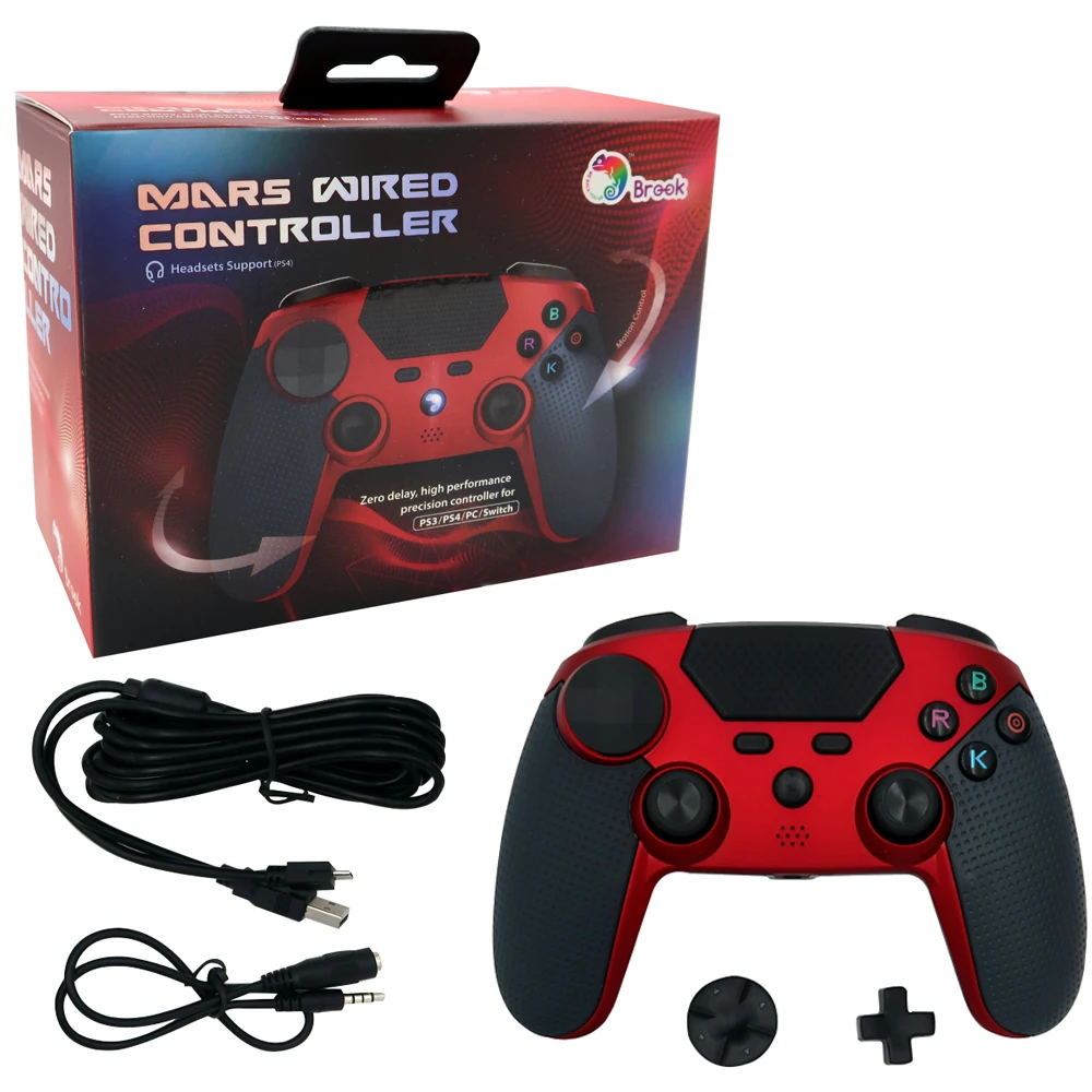 

Brook Mars Wired Controller Compatible with for PS4/PS3/PC/Nintend Switch (ZPPN006) Precision Controlle Support Motion Control