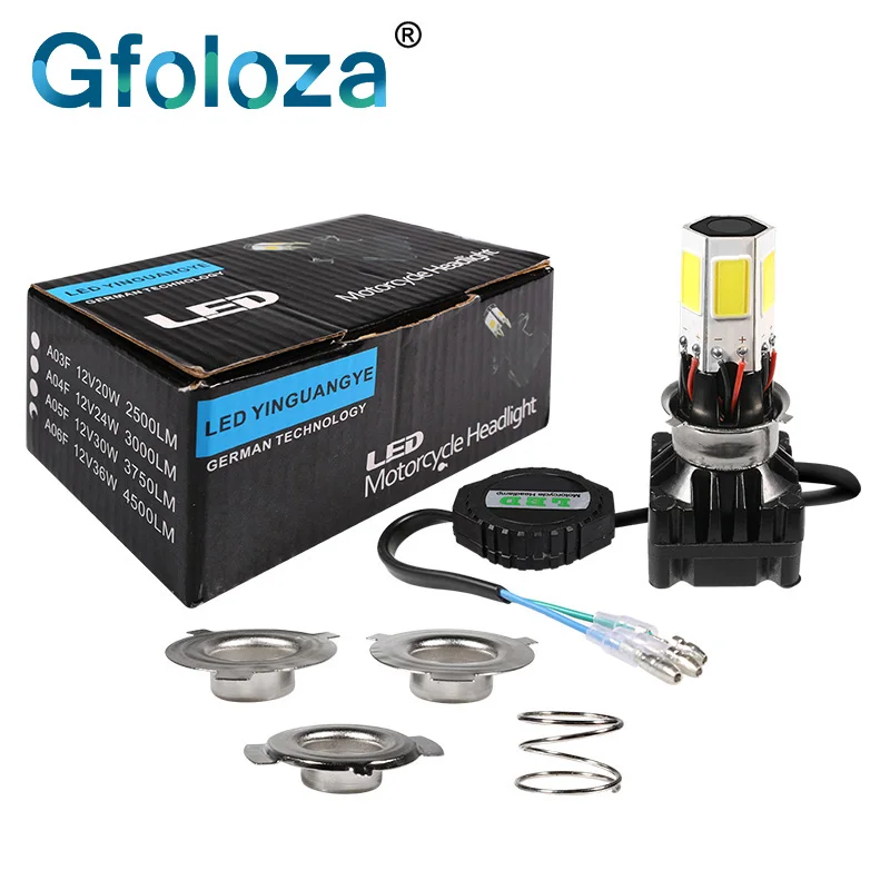 

Gfoloza 1Set H6 BA20D H4 LED Motorcycle Headlight H6M P15 LED Motor Bulb For Motorbike Scooter ATV Headlamp Hi/Lo Beam 3600LM