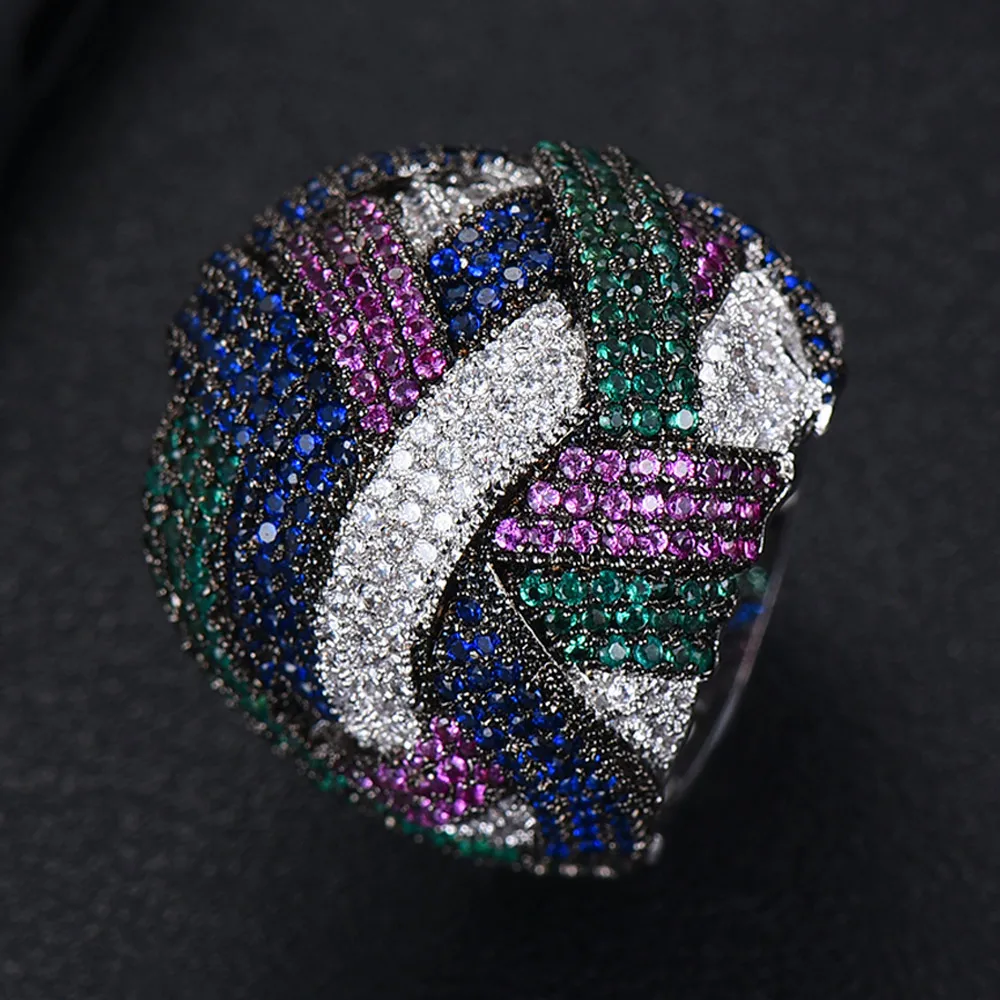 Online GODKI Monaco diseñador de lujo líneas de giro geometría circonio cúbico compromiso Dubai Naija anillos de dedo de novia joyería adiccion