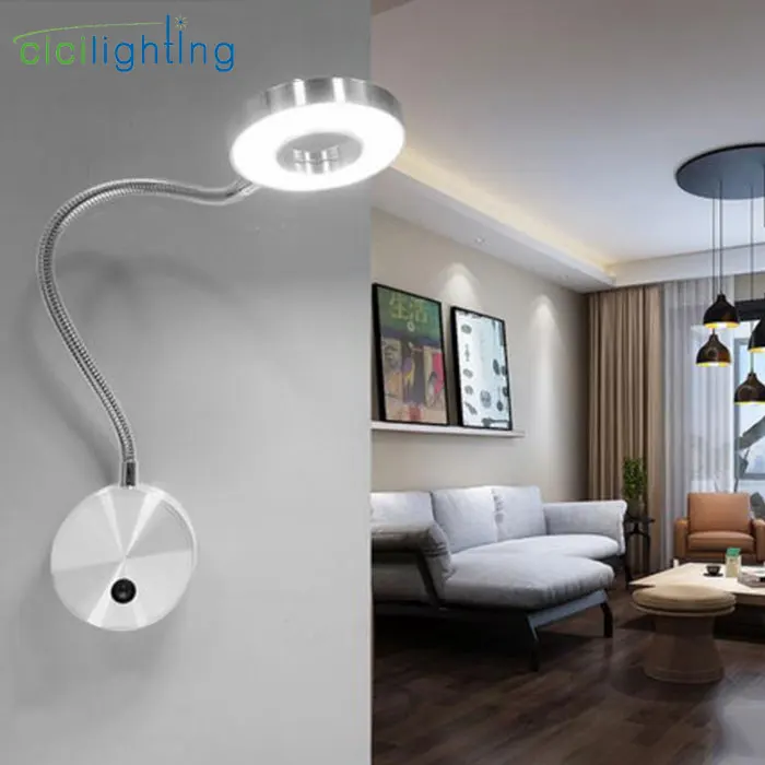 Светодиодный настенный светильник 5 Вт, прикроватный светильник для чтения, светодиодный светильник для чтения с выключателем для спальни/ванной комнаты/художественного зала, светильник ing