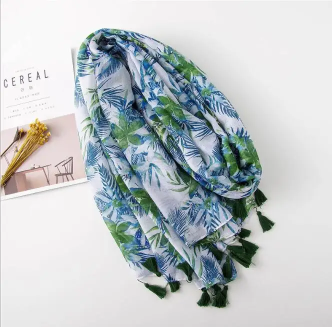 

Spring Style Colorful Summer Scarf Female Winter Tassel Cotton linen Printing Scarf large Shawl Beach Towel Sunscreen