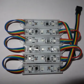 

WS2821A DC12V led pixel module;0.72W;parallel-single wire-three channels-256gray level-constant current led driver IC