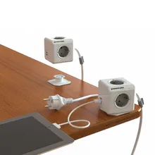 F13673 Allocacoc Extendida PowerCube Socket Adaptador DE Enchufe 4 Salidas Dual USB con 1.5 m Cable de Extensión Adaptador de Enchufe Domótico