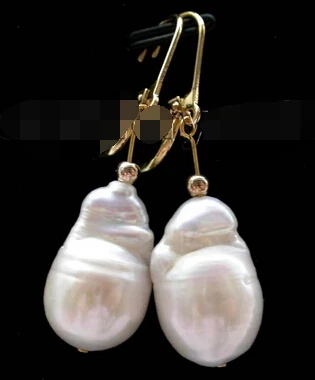 

wb00596 Genuine Natural white Reborn Keshi pearl Earrings 14KGP