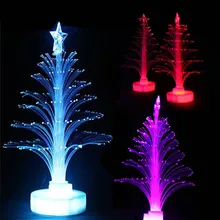 Светодиодные огни для новогодней елки Красочный светодиодный волоконно-оптический ночной Светильник Рождественский светильник для украшения деревьев лампа 7 цветов авто изменение